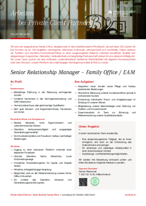 Senior Relationship Manager – Family Office / EAM Senior Relationship Manager – Family Office / EAM