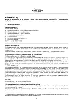 Prospectus et contrat Prospectus et contrat